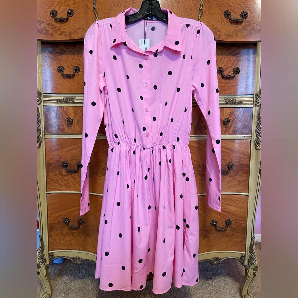 Pink Polka Dot Boohoo Dress